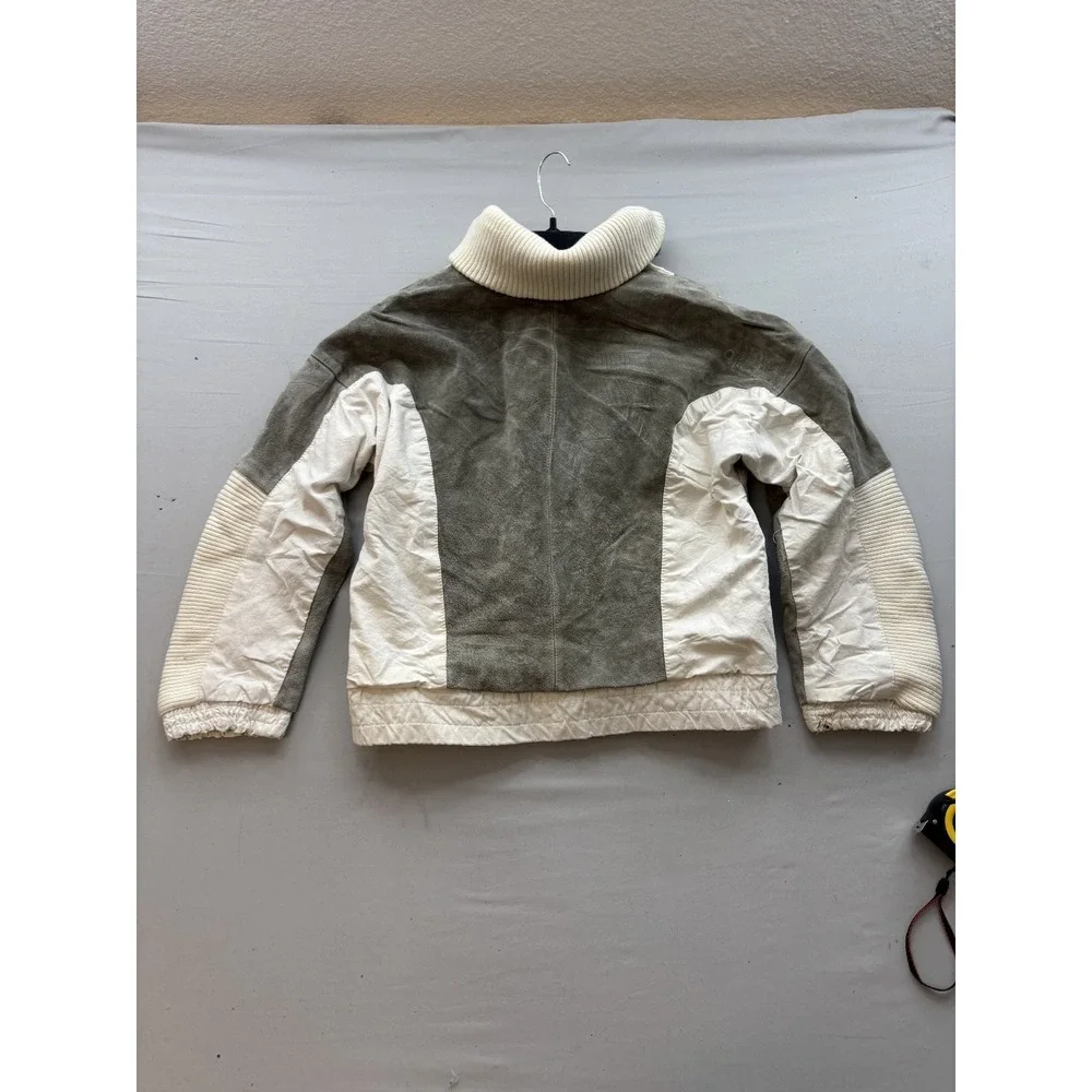 Vintage 80s Outerbound by HMS Suede Quilted Winter Ski Jacket Gray White L